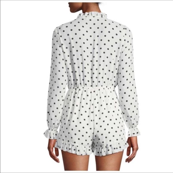 New! Free GenerationRuffle Polka-Dot Woven Romper - Picture 2 of 10
